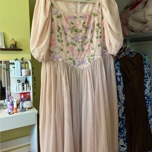 Floral Embroidered Pink Dress Jessakae